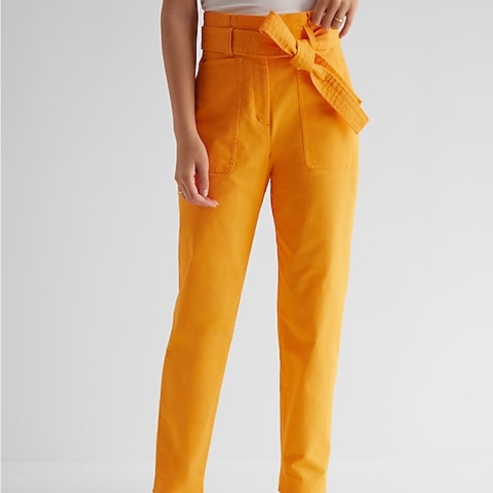 High waisted paperbag ankle pants